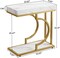 Modern C Shape End Table Faux Marble Side Table Gold Metal Frame